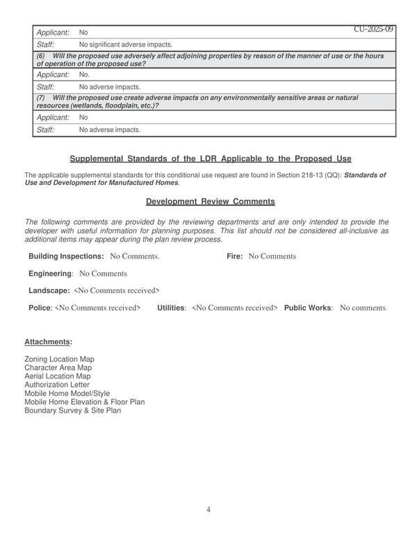 Development Review Comments