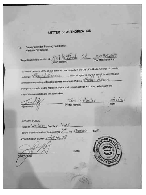 LETTER of AUTHORIZATION from Tavis S. HIndley for Mary S. Pierce