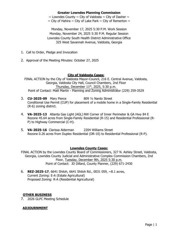 [3 Valdosta, 1 Lowndes County cases]