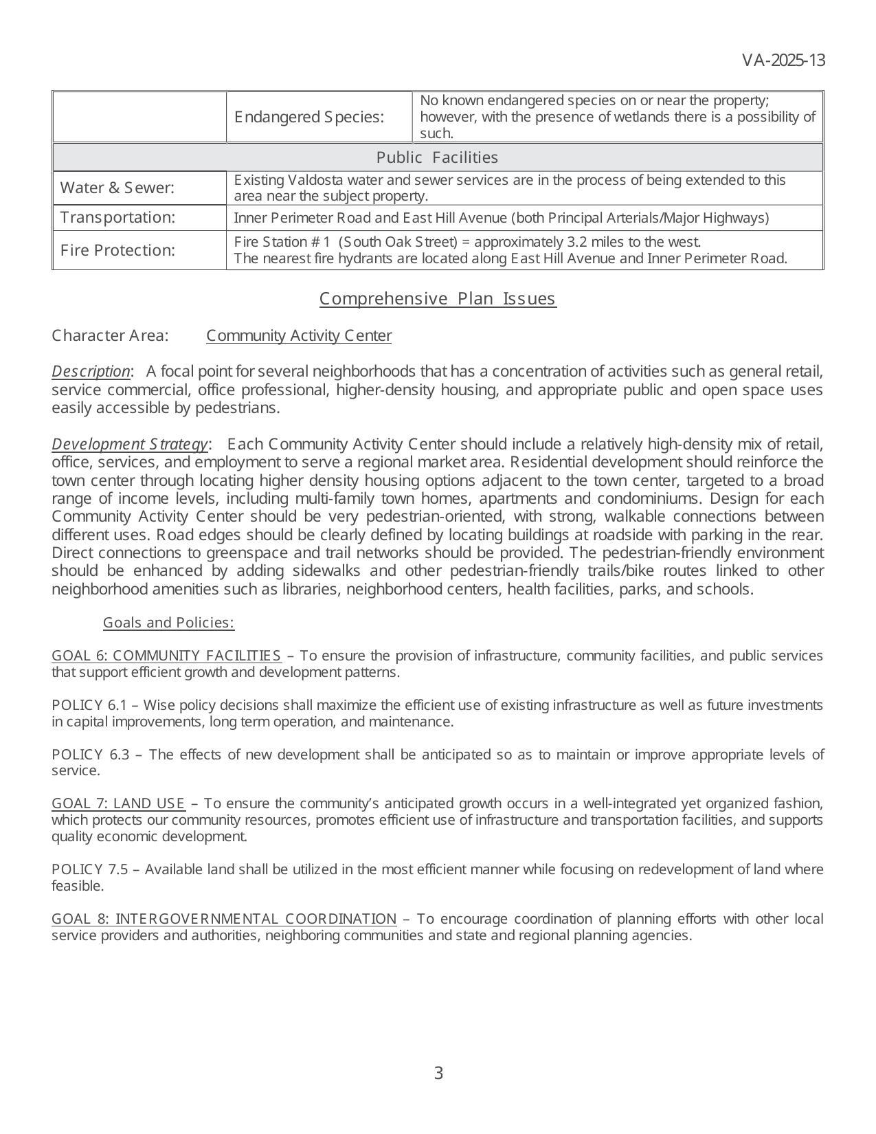 Comprehensive Plan Issues