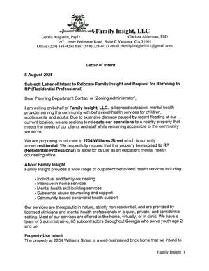 [Letter of Intent from Clarissa Alderman]