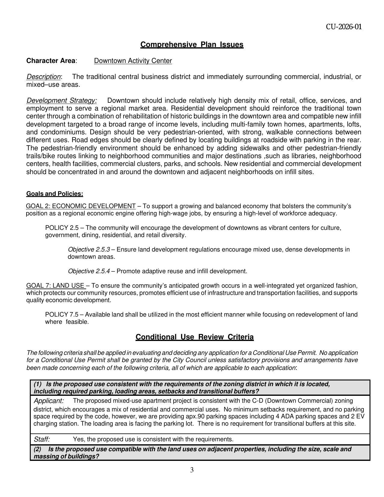 Comprehensive Plan Issues