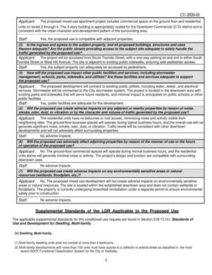 [Supplemental Standards of the LDR Applicable to the Proposed Use]