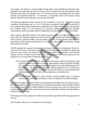 [Although Crossroads Commercial (C-C) zoning is more consistent with the Comprehensive Plan...]