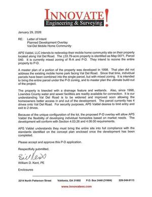 [Letter of Intent from William D. Kent, PE]