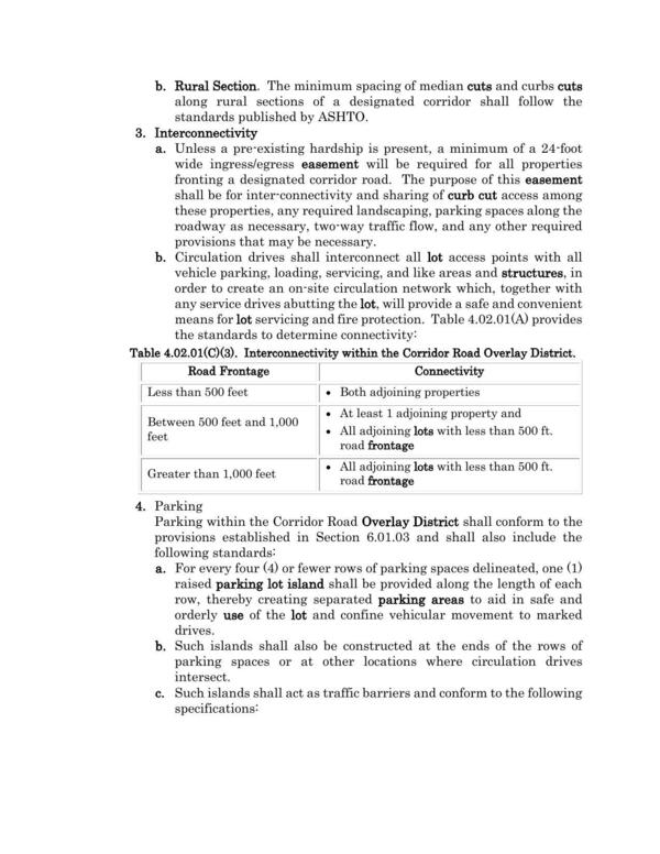 provisions established in Section 6.01.03 and shall also include the