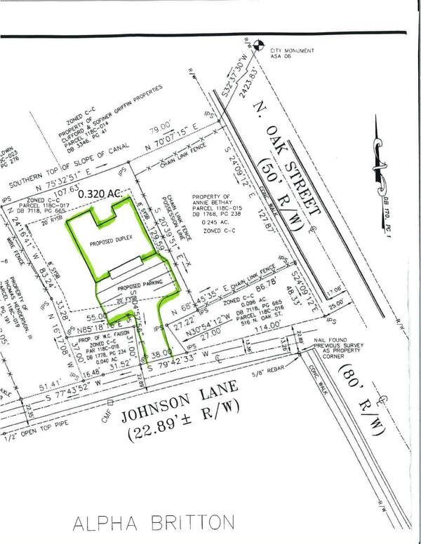 Map: Proposed Duplex and Proposed Parking