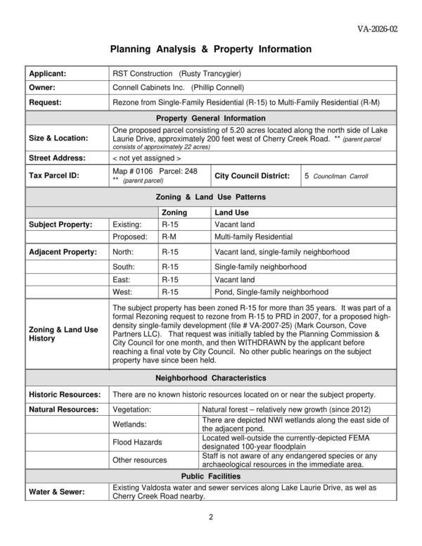 Planning Analysis & Property Information