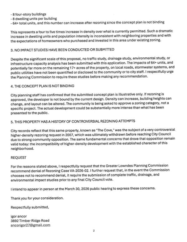 increase in dwelling units and population intensity is inconsistent with neighboring properties and with