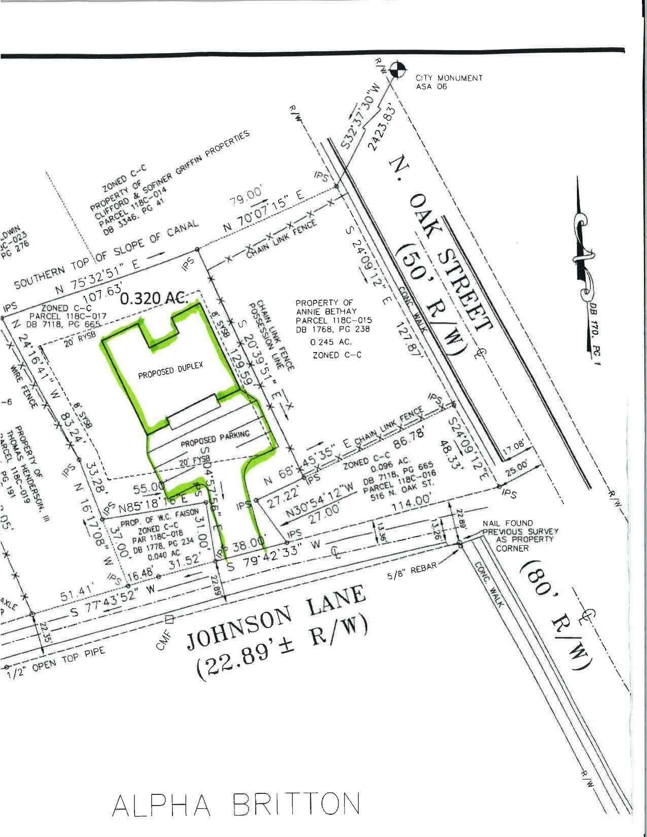 Map: Proposed Duplex and Proposed Parking