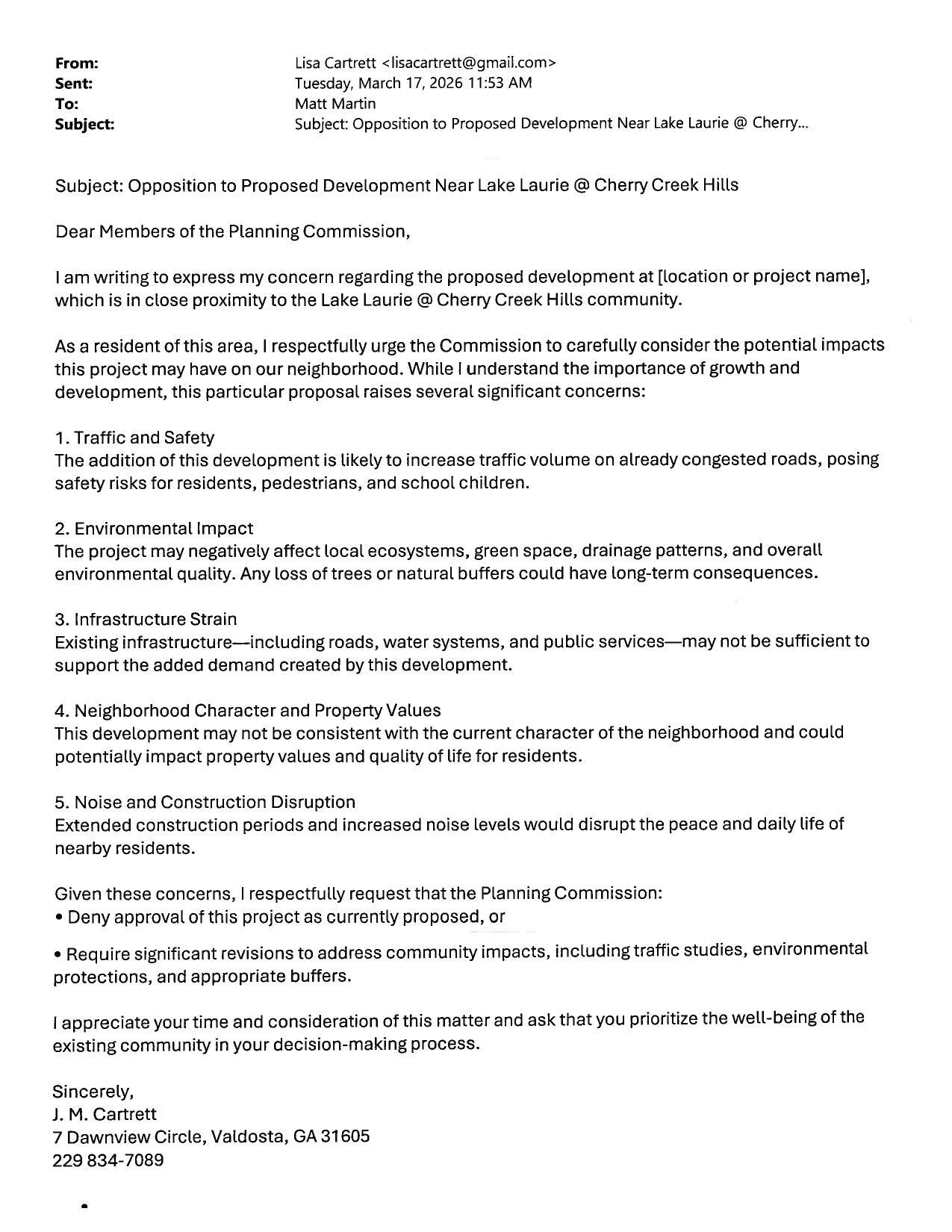 safety risks for residents, pedestrians, and school children.