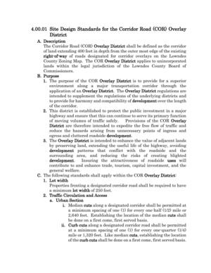 [4.00.01 Site Design Standards for the Corridor Road (COR) Overlay District]