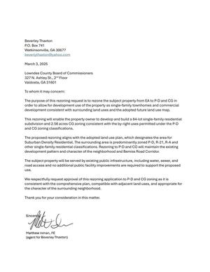 [Rezoning request by Matthew Inman, PE, agent for Beverley Thaxton]