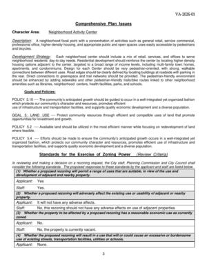 [Comprehensive Plan Issues]