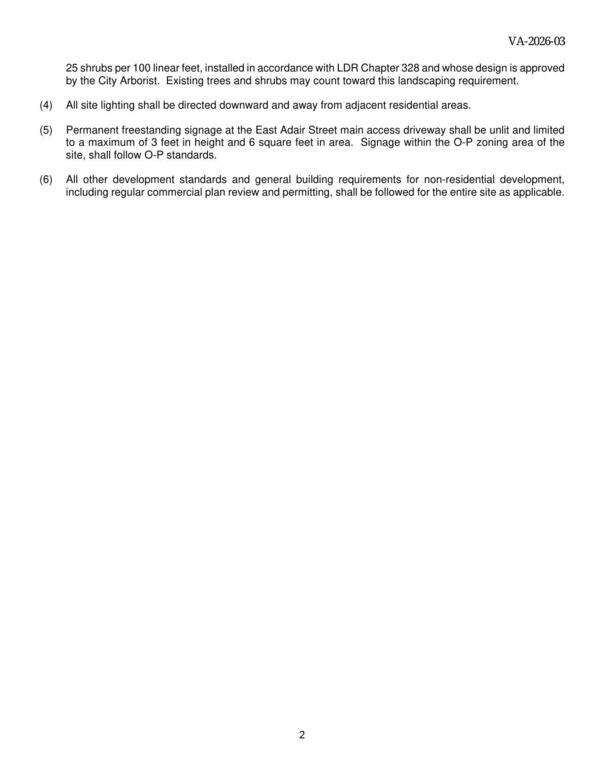 Staff recommends approval with 6 remaining conditions