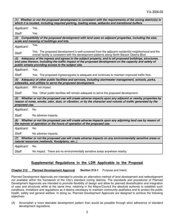 Proposed Deviations from “standard development regulations”