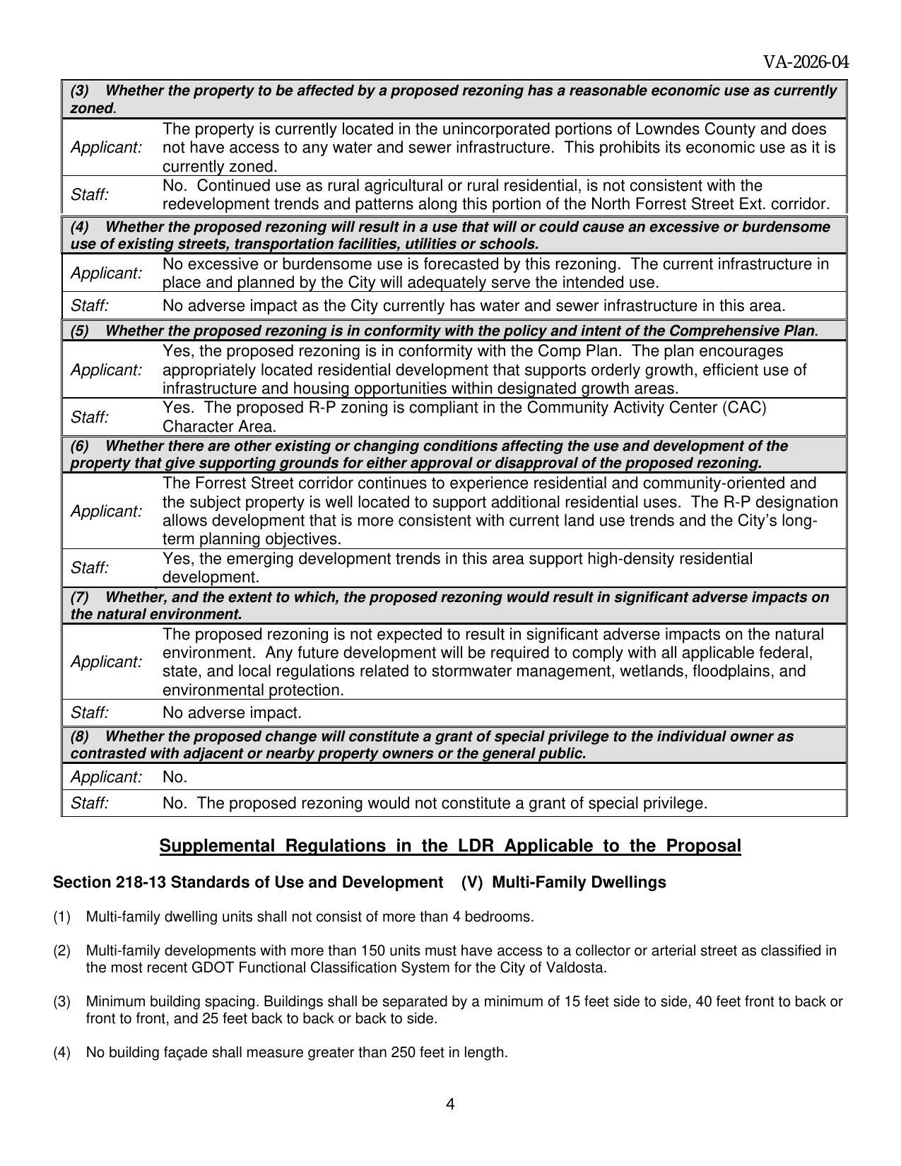 Supplemental Regulations in the LDR Applicable to the Proposal