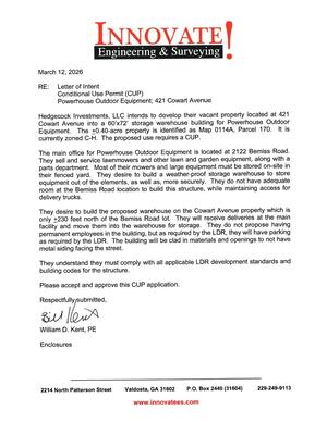 [CUP application by William D. Kent, Innovate! Enginneering & Surveying]