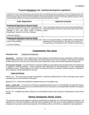 [Proposed Deviations from “standard development regulations”]