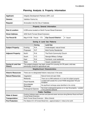 [Planning Analysis & Property Information]