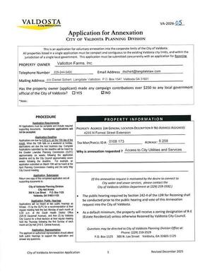 [Application for Annexation]