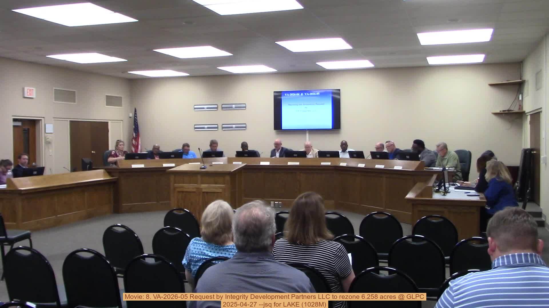 Movie: 8. VA-2026-05 Request by Integrity Development Partners LLC to rezone 6.258 acres @ GLPC, 2025-04-27 --jsq for LAKE (1028M)