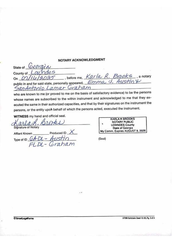 [Notary Acknowledgment for Emma J. Austin]