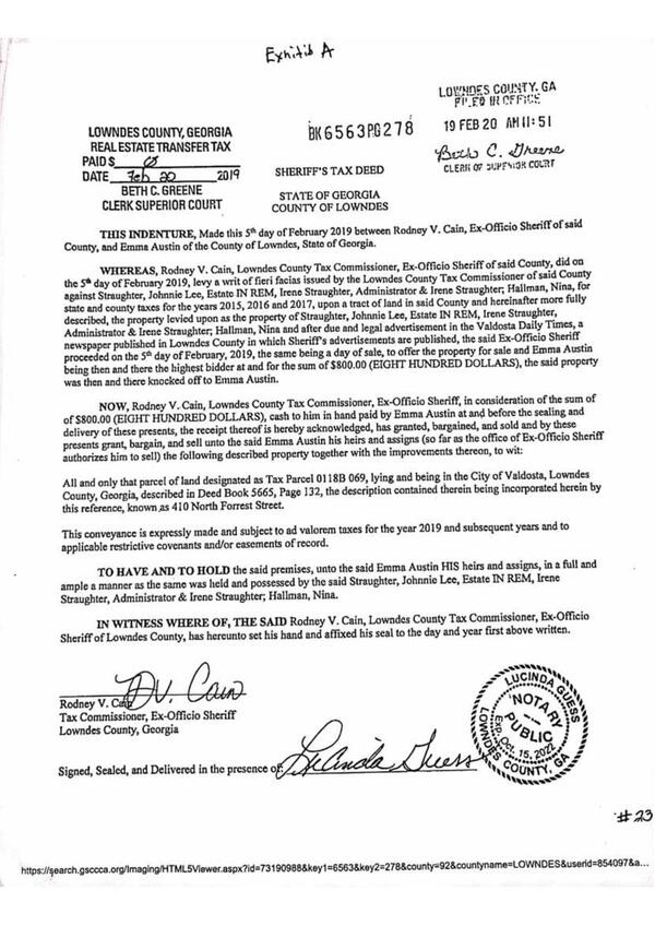 [Sheriff's Tax Deed]