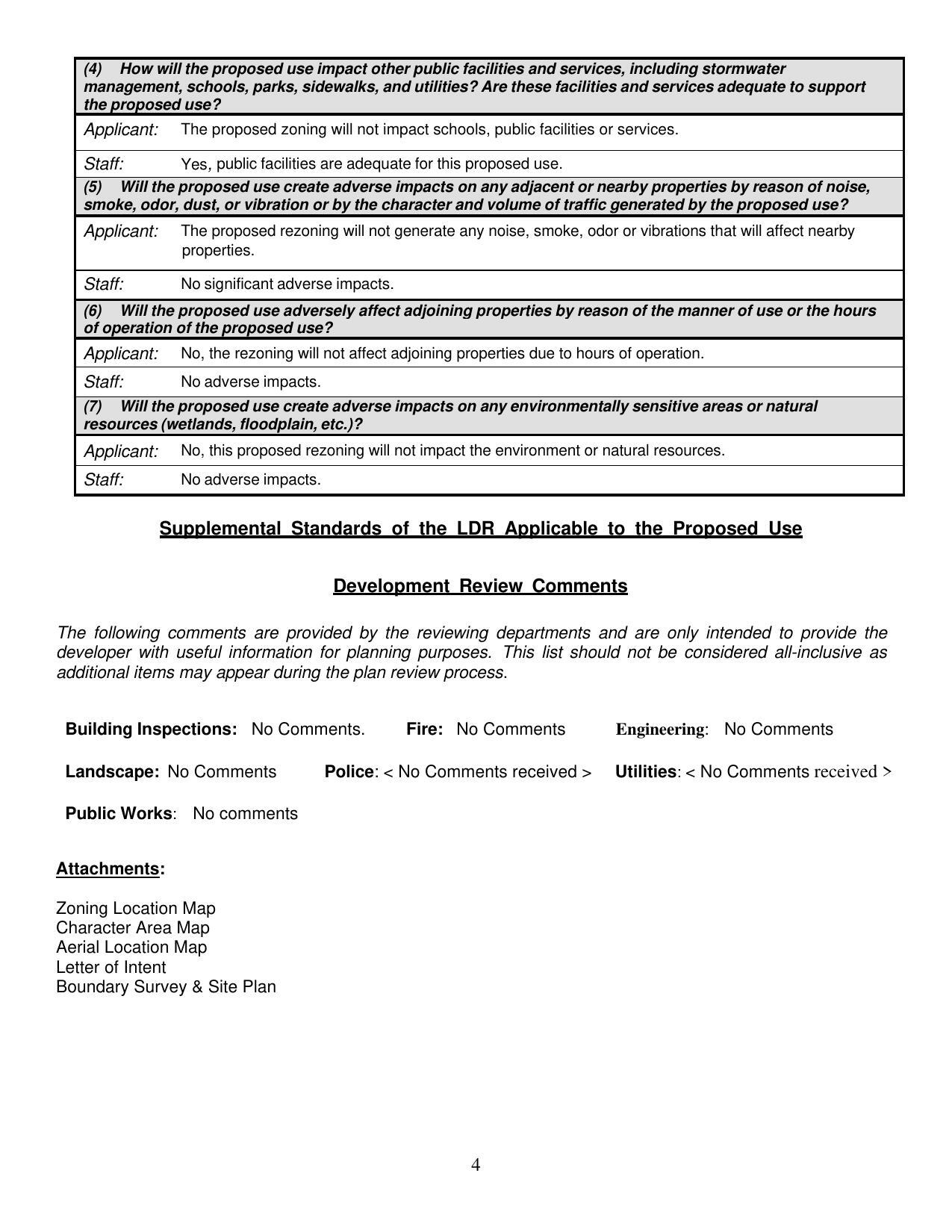 Development Review Comments