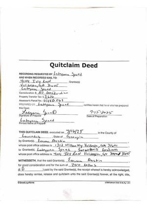 [Quitclaim Deed, grantor Emma Austin to Latoyona Speed]