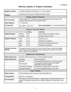 [Planning Analysis & Property Information]