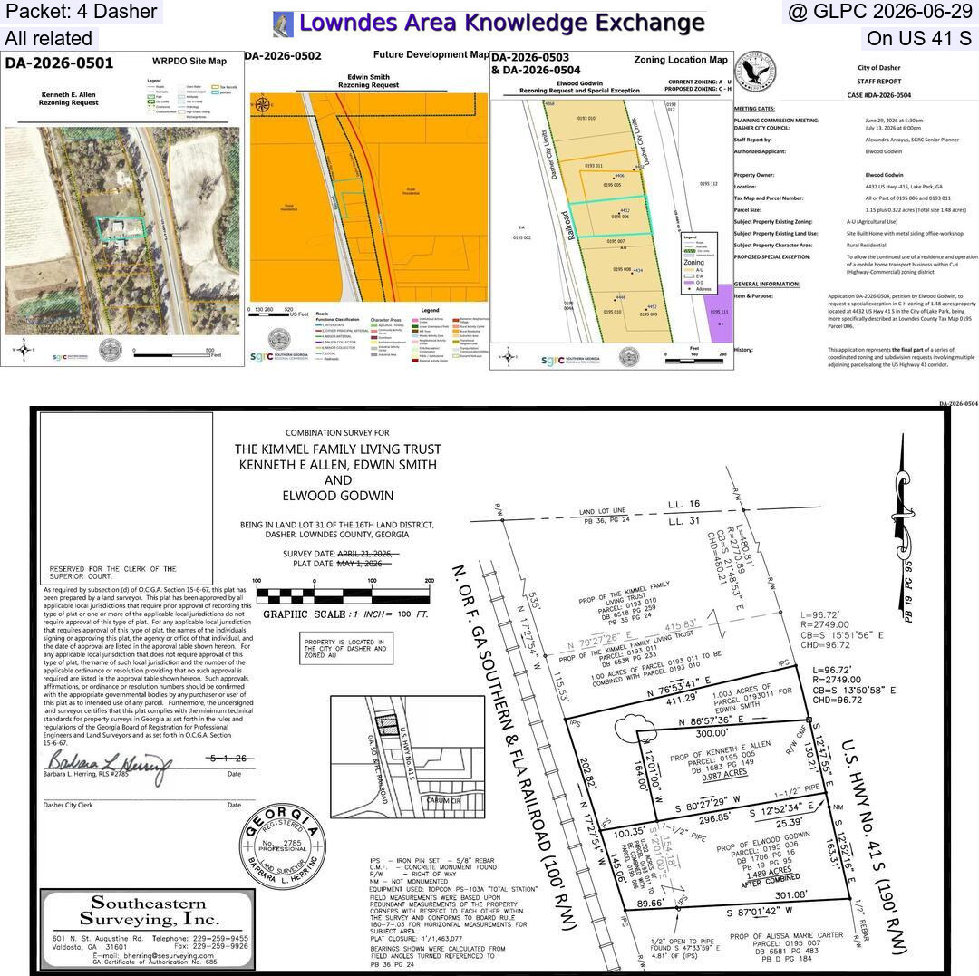 Packet: 4 Dasher @ GLPC 2026-06-29, All related, On US 41 S