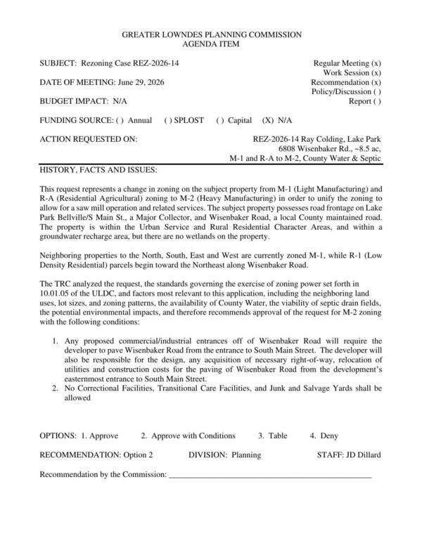[to unify the zoning to allow for a saw mill operation and related services.]