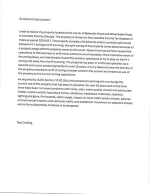 [Request for rezoning by Ray Colding]