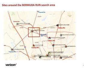 [Sites around the BERMUDA RUN search area]