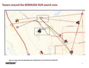 [Towers around the BERMUDA RUN search area]