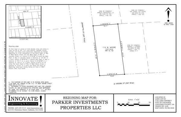 [Rezoning Map for Parker Investments Properties LLC]