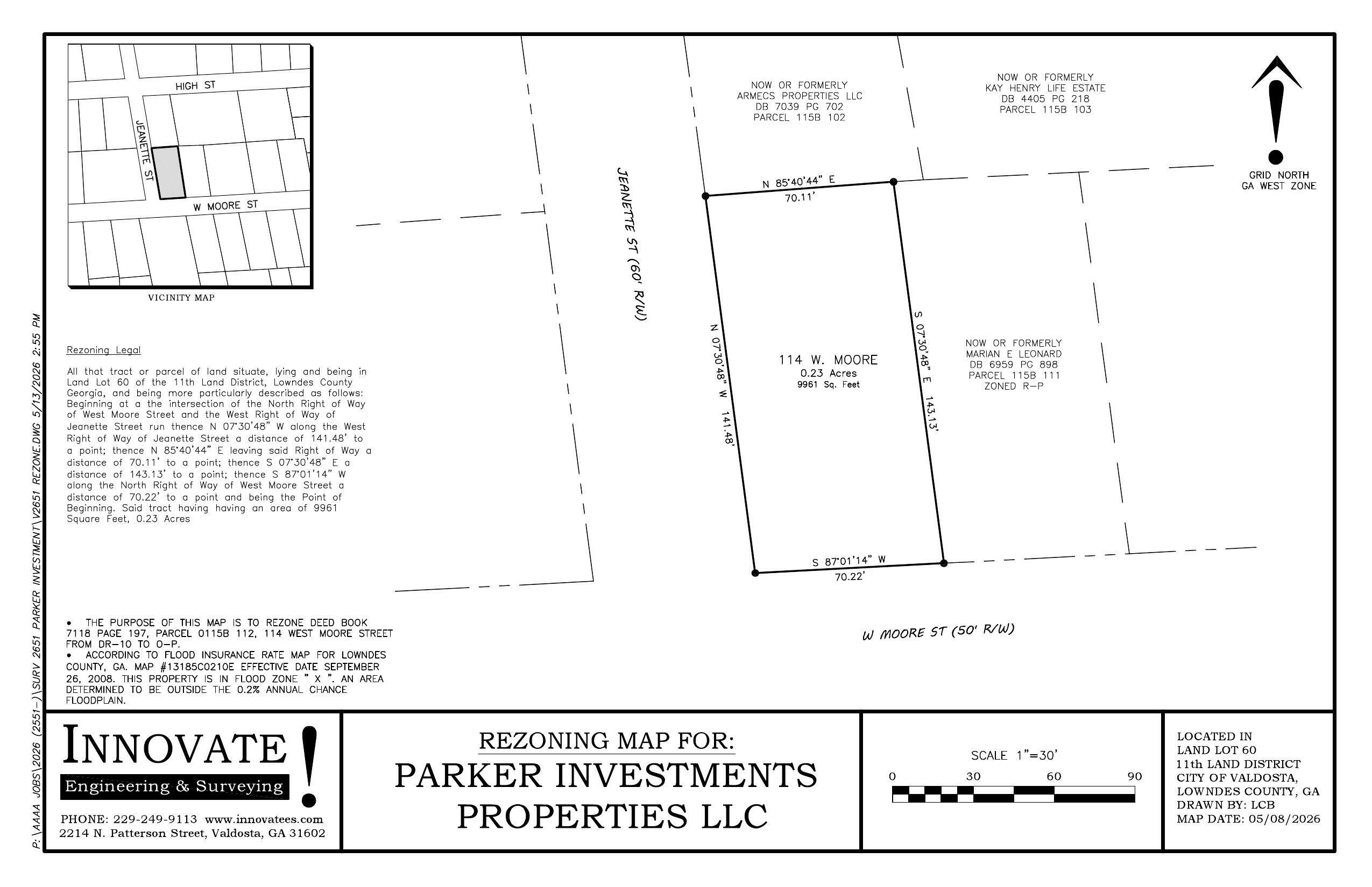 Rezoning Map for Parker Investments Properties LLC