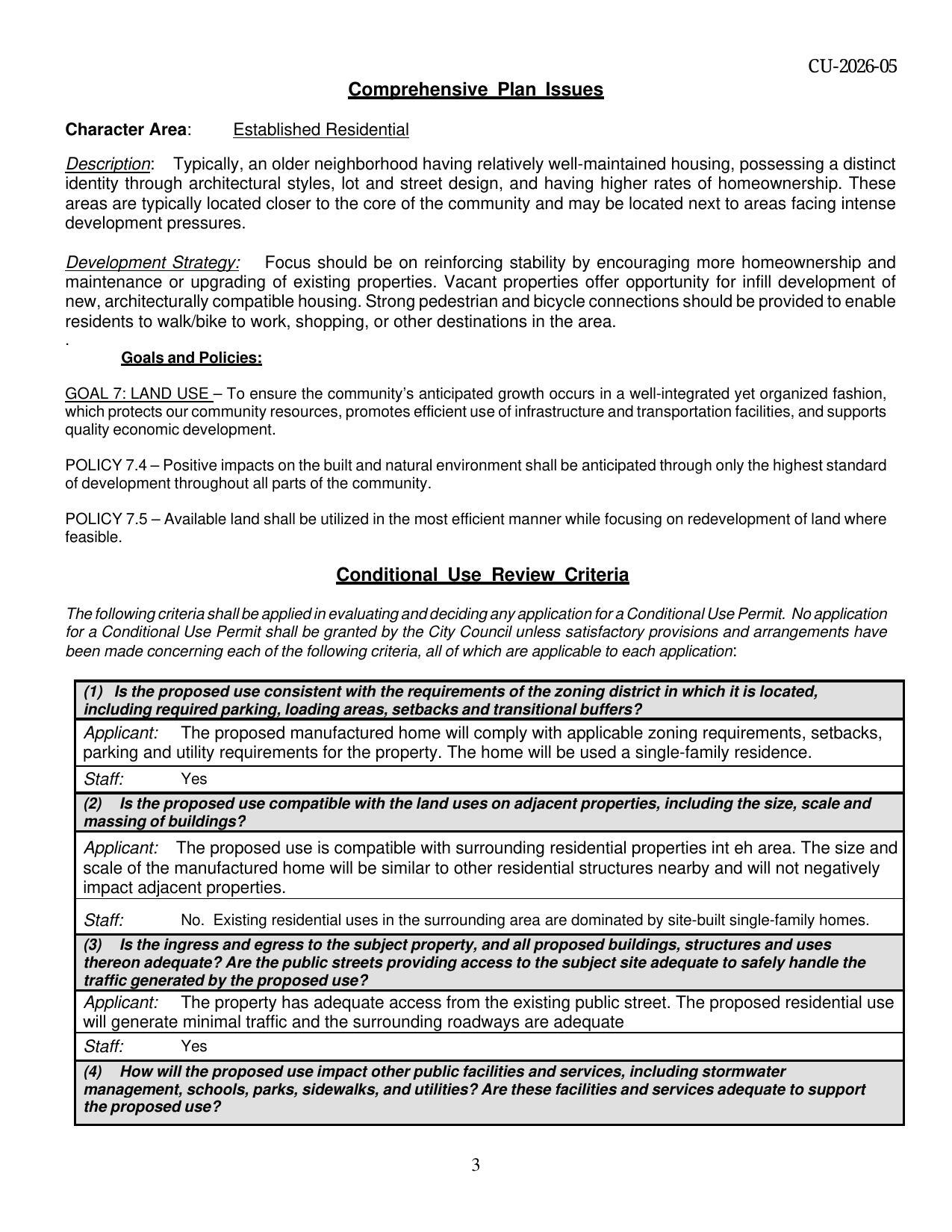 Comprehensive Plan Issues