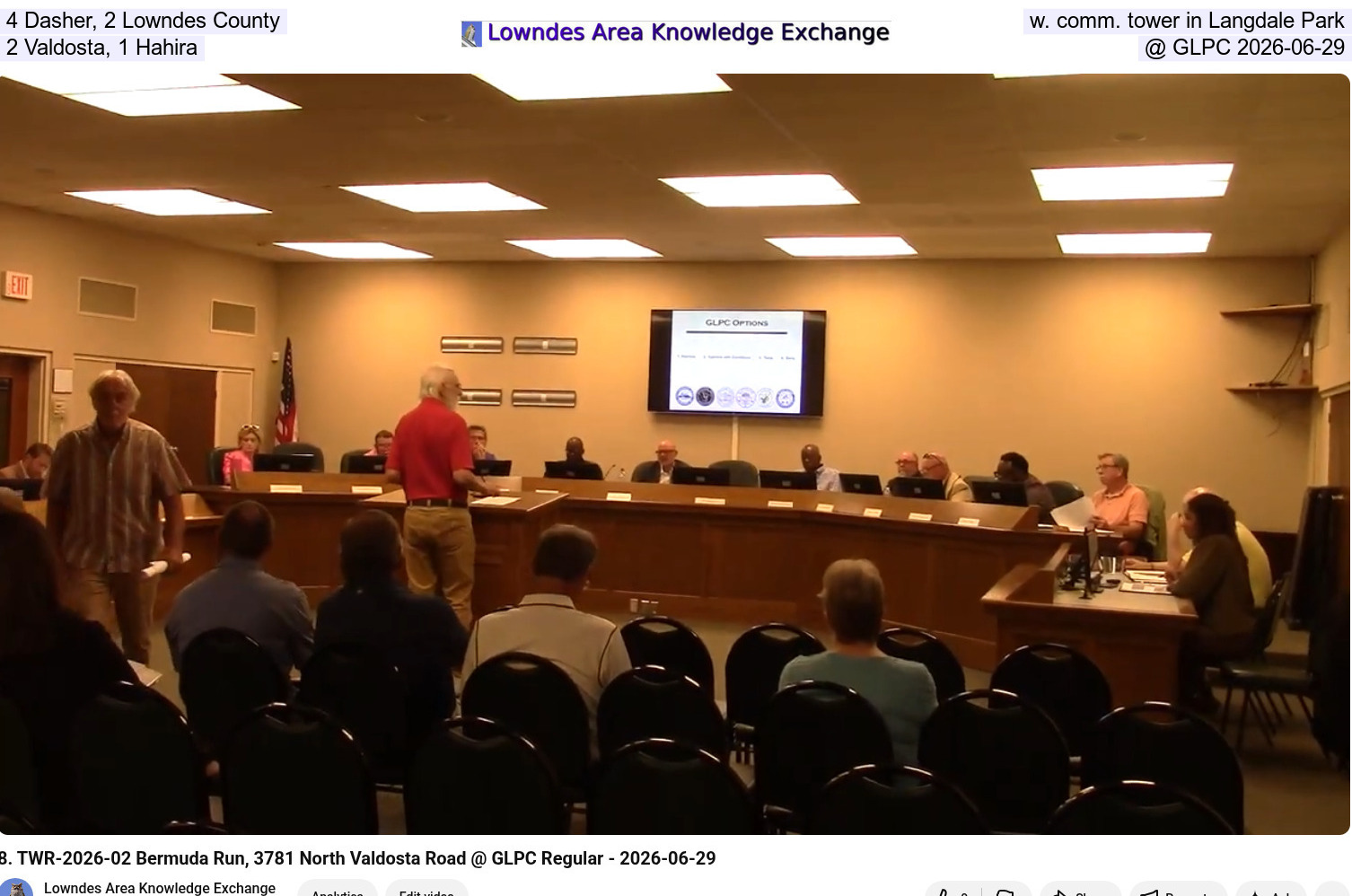 4 Dasher, 2 Lowndes County, w. comm. tower in Langdale Park, 2 Valdosta, 1 Hahira, @ GLPC 2026-06-29