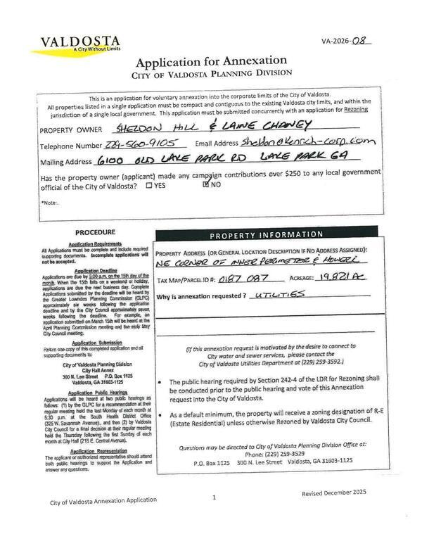 [Application for Annexation]