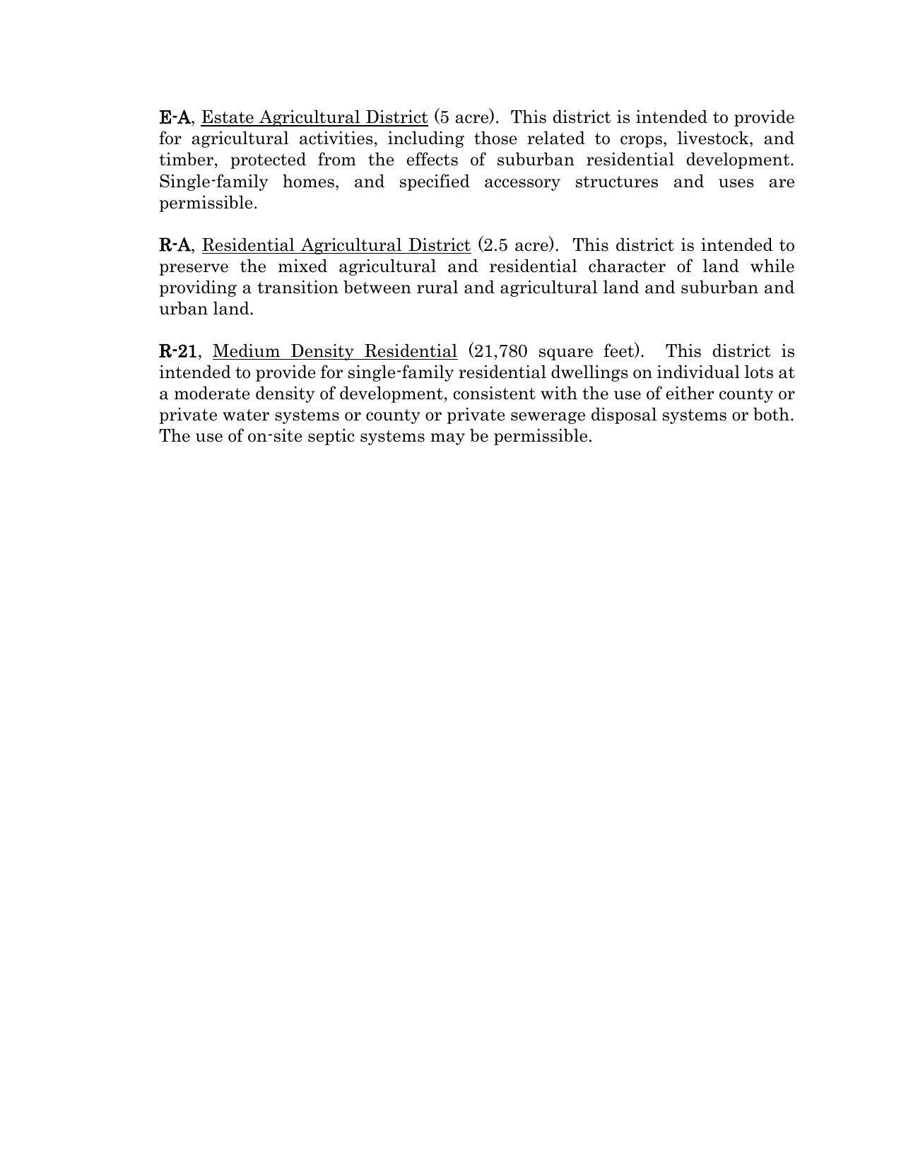 E-1, R-A, R-21 definitions