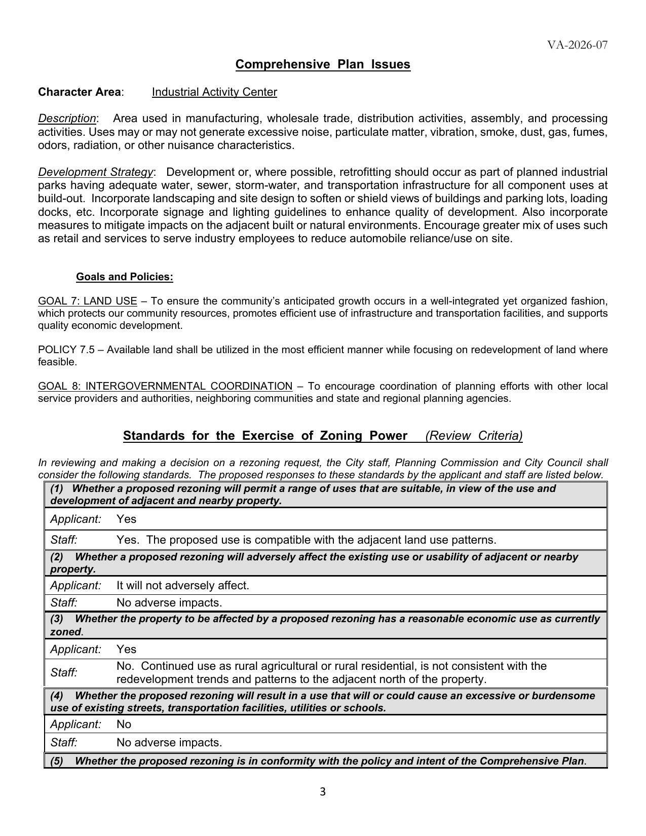 Comprehensive Plan Issues