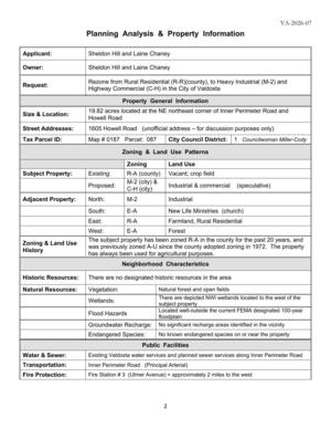 [Planning Analysis & Property Information]