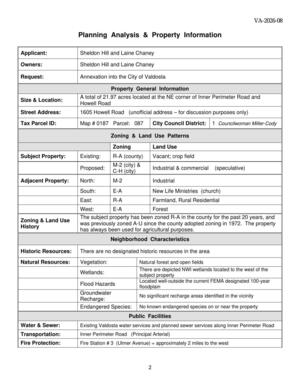 [Planning Analysis & Property Information]