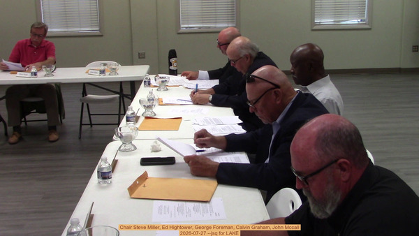 [Chair Steve Miller, Ed Hightower, George Foreman, Calvin Graham, John Mccall]