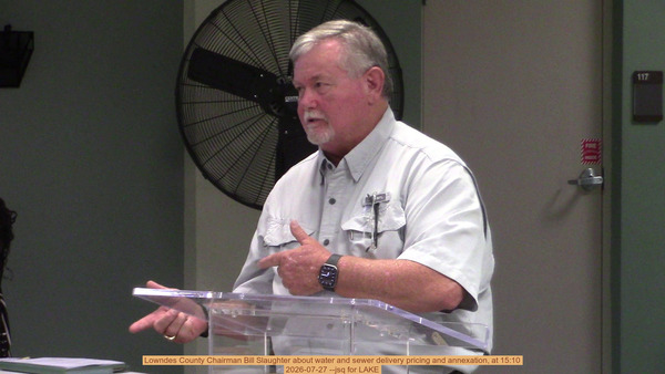 [Lowndes County Chairman Bill Slaughter about water and sewer delivery pricing and annexation, at 15:10]