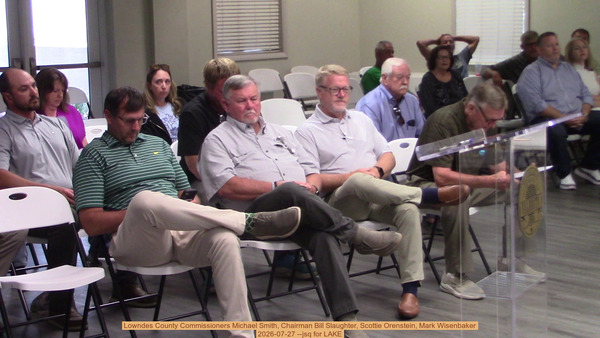 [Lowndes County Commissioners Michael Smith, Chairman Bill Slaughter, Scottie Orenstein, Mark Wisenbaker]