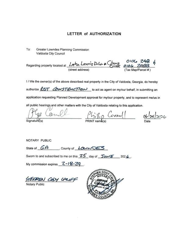 [LETTER of AUTHORIZATION by Phillip Connell]
