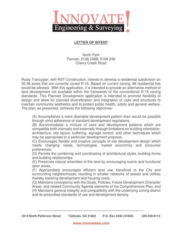 [LETTER OF INTENT]
